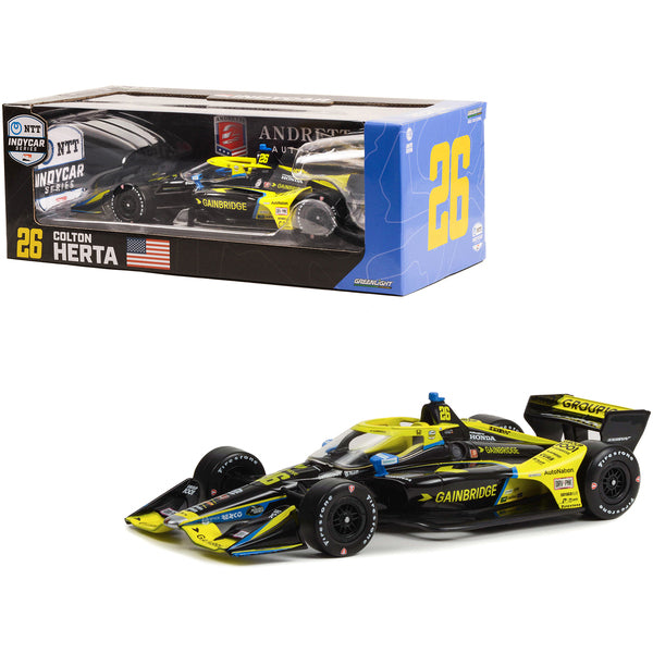 Dallara IndyCar #26 Colton Herta "Gainbridge" Andretti Autosport (Road Course Configuration) "NTT IndyCar Series" (2022) 1/18 Diecast Model Car by Greenlight