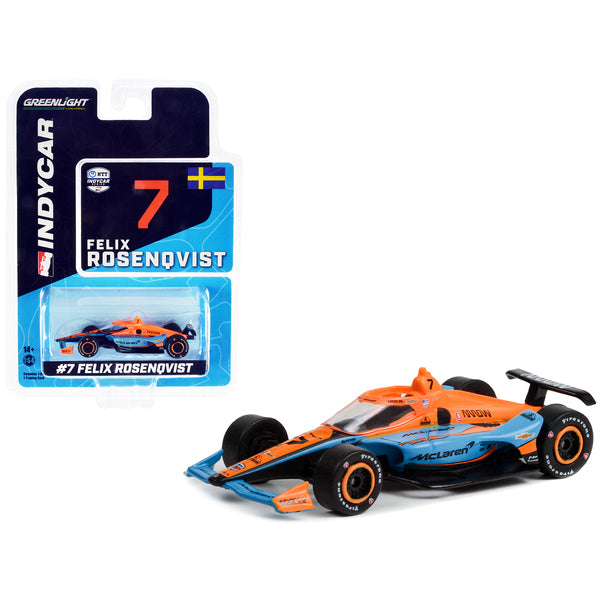 Dallara IndyCar #7 Felix Rosenqvist "McLaren" Arrow McLaren SP "NTT IndyCar Series" (2022) 1/64 Diecast Model Car by Greenlight