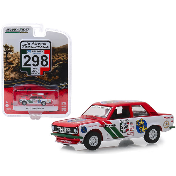 1972 Datsun 510 #298 (Rally Mexico 2007) "La Carrera Panamericana" Series 1 1/64 Diecast Model Car by Greenlight