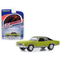 1971 Chevrolet Monte Carlo SS 454 Cottonwood Green with Black Top "Greenlight Muscle" Series 22 1/64 Diecast Model Car by Greenlight