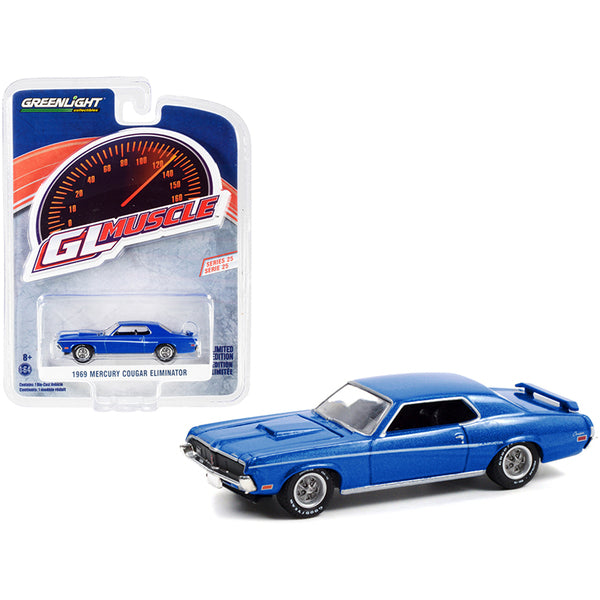 1969 Mercury Cougar Eliminator Medium Blue Iridescent Metallic "Greenlight Muscle" Series 25 1/64 Diecast Model Car by Greenlight