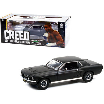 1967 Ford Mustang Coupe Matt Black (Adonis Creed's) "Creed" (2015) Movie 1/18 Diecast Model Car by Greenlight