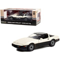 1986 Chevrolet Corvette Convertible Silver Beige Metallic and Black "Malcom Konner Commemorative Edition" 1/18 Diecast Model Car by Greenlight