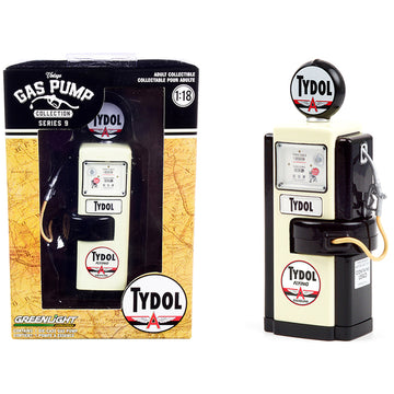 1948 Wayne 100-A Gas Pump "Tydol Flying Gasoline" Black and Cream "Vintage Gas Pumps" Series 9 1/18 Diecast Model by Greenlight