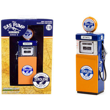 1951 Wayne 505 Gas Pump "Zerolene The Standard Oil for Motor Cars" Orange and Blue "Vintage Gas Pumps" Series 9 1/18 Diecast Model by Greenlight