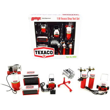 Garage Shop Tools #1 "Texaco Oil" Set of 6 pieces 1/18 Diecast Replica by GMP