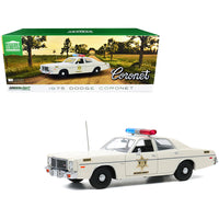 1975 Dodge Coronet Cream "Hazzard County Sheriff" 1/18 Diecast Model Car by Greenlight