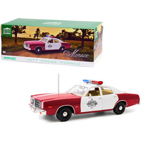 1977 Dodge Monaco "Finchburg County Sheriff" Burgundy and White 1/18 Diecast Model Car by Greenlight