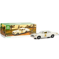 1977 Plymouth Fury Cream #34 Riverton Sheriff "Hazzard County" 1/18 Diecast Model Car by Greenlight