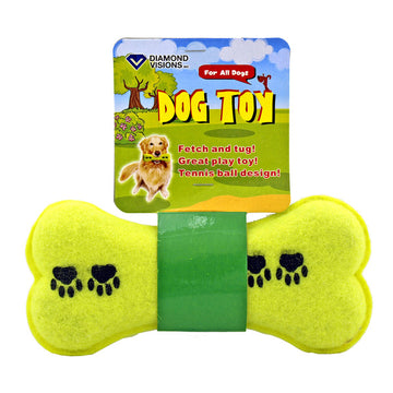 Fetch and Tug Tennis Ball Dog Bone Toy for Large and Small Dogs - Diamond Visions