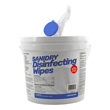 300 ct. Sanidry Industrial Strength Disinfecting Wipes Bucket - Unscented