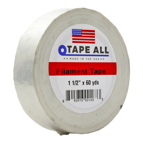 1-1/2" x 60yrds. Tape All Laminated Filament Tape - Clear White