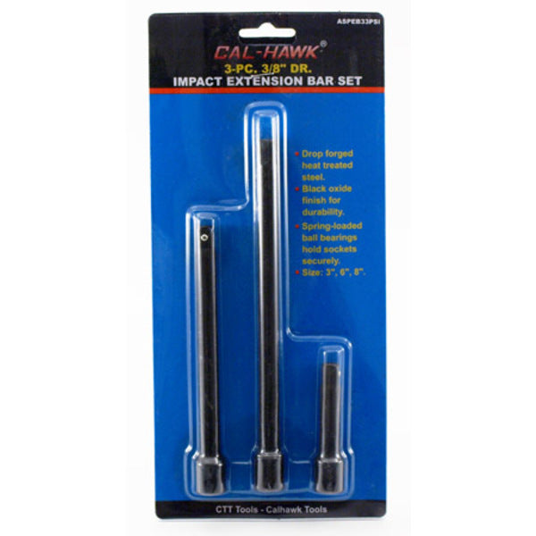 3-pc. 3/8" Drive Impact Extension Bar Set