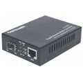 Intellinet Gigabit Ethernet to SFP Media Converter, 10/100/1000Base-Tx to SFP slot, empty (With 2 Pin Euro Power Adapter)