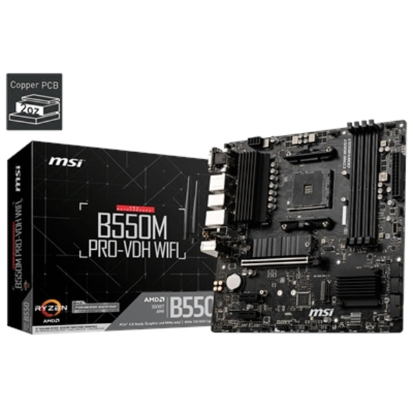 MSI B550M PRO-VDH WIFI Desktop Motherboard - AMD Chipset - Socket AM4 - Micro ATX