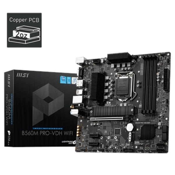 MSI B560M PRO-VDH WIFI Desktop Motherboard - Intel Chipset - Socket LGA-1200 - Intel Optane Memory Ready - Micro ATX