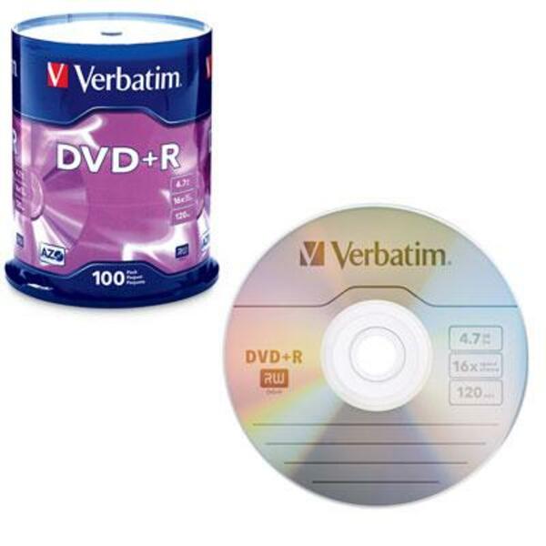 Verbatim AZO DVD+R 4.7GB 16X with Branded Surface - 100pk Spindle