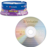 Verbatim DVD+R DL 8.5GB 8X with Branded Surface - 15pk Spindle