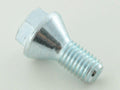 Single wheel bolt, shaft length 26mm, tapered collar, short head, silver M12x1.75