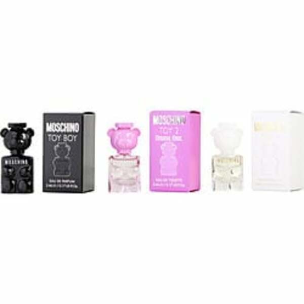 Moschino Variety By Moschino 3 Piece Mini Set With Toy 2 Eau De Parfum 0.17 Oz Mini & Toy Boy Eau De Parfum 0.17 Oz Mini & Toy 2 Bubblegum Eau De Toilette 0.17 Oz Mini For Women