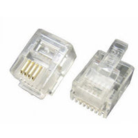 Rj12 6P4C Crimp Plug - Stranded - 10 Pack