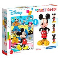 Disney Mickey 104 + 3D puzzle 104pcs