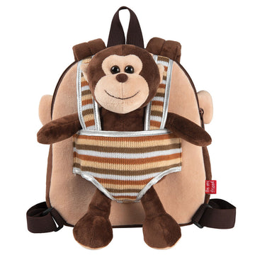 Max Monkey backpack with plush toy 25cm