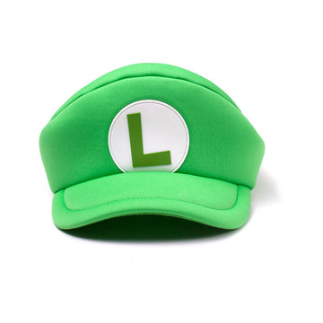 NINTENDO Super Mario Bros. Shaped Curved Bill Cap with Luigi Logo, Green (HA100504NTN)