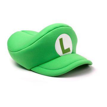 NINTENDO Super Mario Bros. Shaped Curved Bill Cap with Luigi Logo, Green (HA100504NTN)