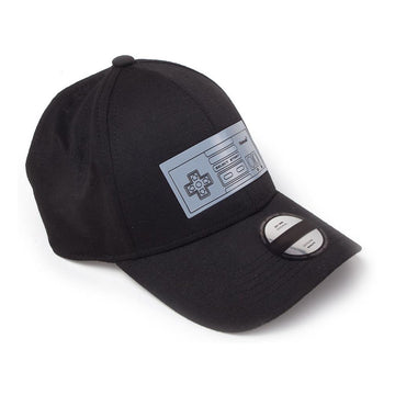 NINTENDO NES Metallic Controller Print Curved Bill Cap, Unisex, Black (BA155262NES)