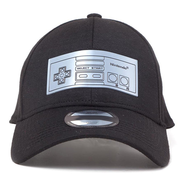 NINTENDO NES Metallic Controller Print Curved Bill Cap, Unisex, Black (BA155262NES)