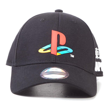 SONY Playstation Logo Curved Bill Cap, Unisex, Black (BA787415SNY)