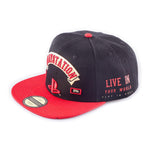 SONY Playstation Biker Snapback Baseball Cap, Unisex, Black/Red (BA171874SNY)