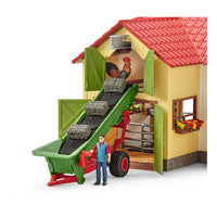 SCHLEICH Farm World Hay Conveyor with Farmer Toy Playset, Multi-colour, 3 to 8 Years (42377)