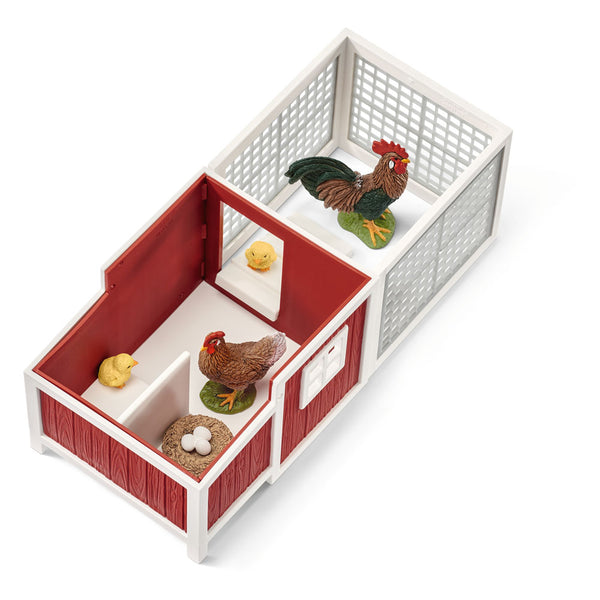 SCHLEICH Farm World Chicken Coop Toy Playset, Multi-colour, 3 to 8 Years (42421)