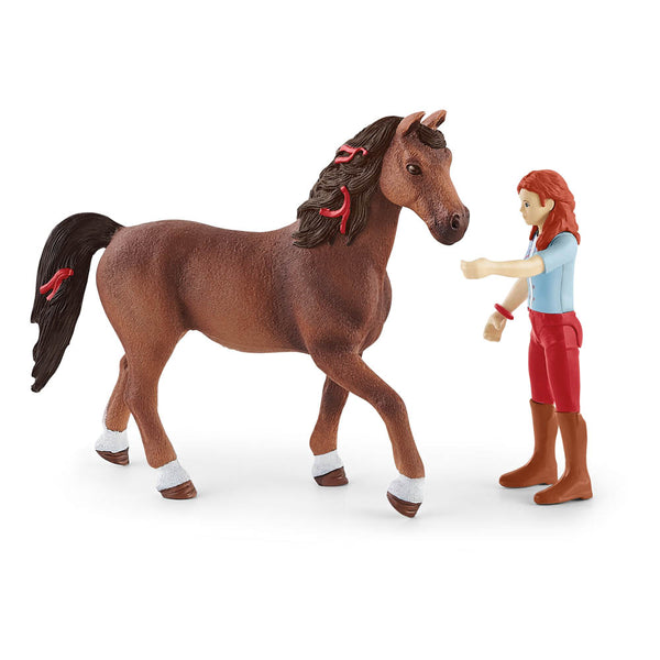 SCHLEICH Horse Club Hannah & Cayenne Toy Figure Set, Unisex, 5 to 12 Years, Multi-colour (42539)