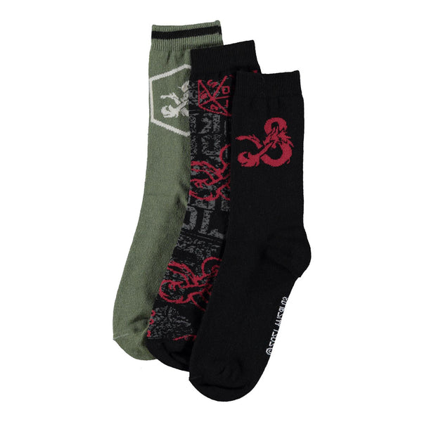 HASBRO Dungeons & Dragons Iconic Logo Crew Socks, Male, 39/42, Multi-colour (CR255872HSB-39/42)