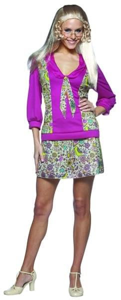 Jan Brady Bunch Hippie 70'S Tv Show Female Costume Dress Adult Standard