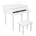 Wooden Toys: 30-key Children's Wooden Piano / Four Feet / with Music Stand, Mechanical Sound Quality,White