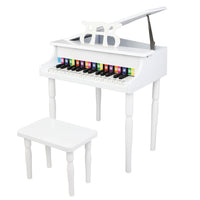 Wooden Toys: 30-key Children's Wooden Piano / Four Feet / with Music Stand, Mechanical Sound Quality,White