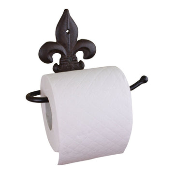 Cast Iron Rustic Toilet Roll Holder, Fleur de Lis