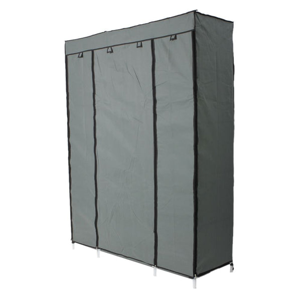 5-Layer 12-Compartment Non-woven Fabric Wardrobe Portable Closet Gray (133x46x170cm)