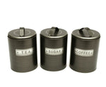 Brushed Tin Tea/Coffee/Sugar Canisters