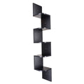 Wood Corner 5 tiers Wall Shelf Zig Zag Wooden Shelves Wooden Mount Rack Home Furniture Black