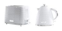 Daewoo Argyle White Kettle & 2 Slice Toaster Combo