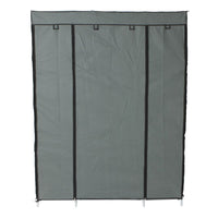 5-Layer 12-Compartment Non-woven Fabric Wardrobe Portable Closet Gray (133x46x170cm)