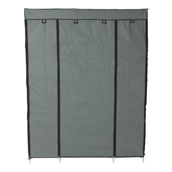 5-Layer 12-Compartment Non-woven Fabric Wardrobe Portable Closet Gray (133x46x170cm)