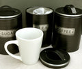 Brushed Tin Tea/Coffee/Sugar Canisters