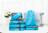 6 Piece Cube Set & Laundry/Shoe Bag - Travel Luggage Organisers Bags for Suitcase and Bag