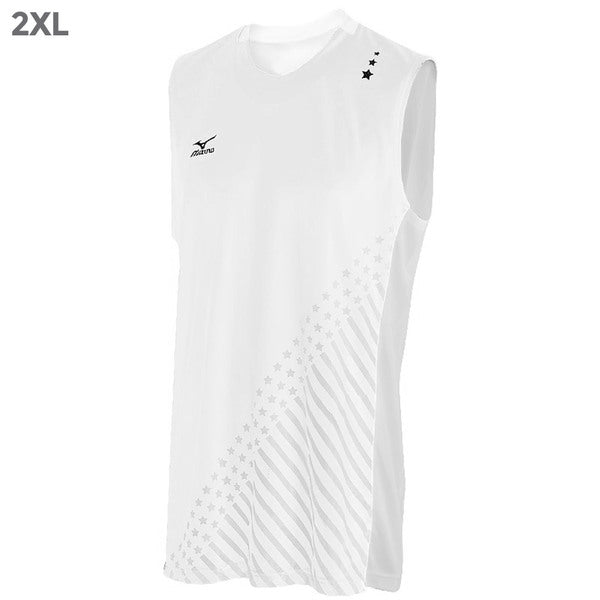 Mizuno DryLite Men's National VI Sleeveless Jersey, White - 2XL